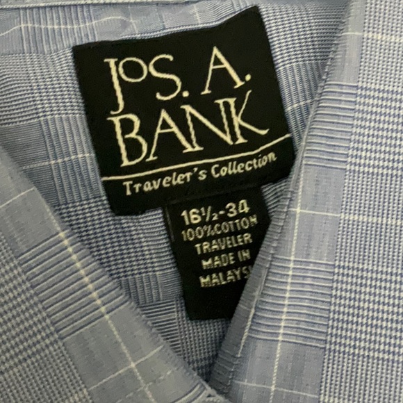 Mens Jos. A  Bank Long Sleeve Dress Shirt Blue Size 16.5-34 - Picture 2 of 4